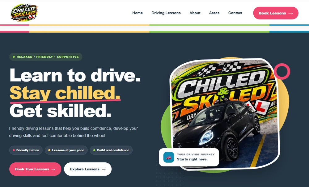Chilled and Skilled driving school website