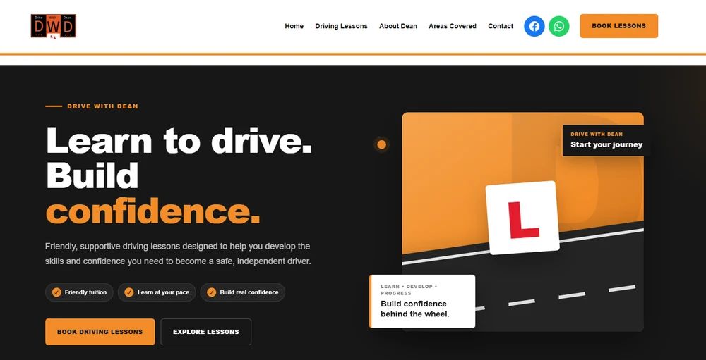 DWD Drive with Dean driving school website